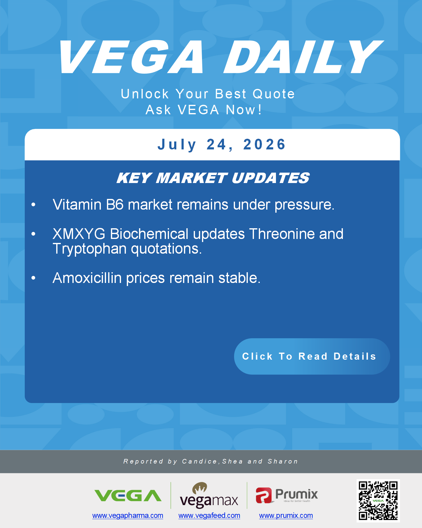 VEGA Daily 20260724 Vitamin B6 XMXYG Threonine Tryptophan Amoxicillin Update.png